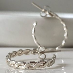 925 Sterling Silver Braided Hoops